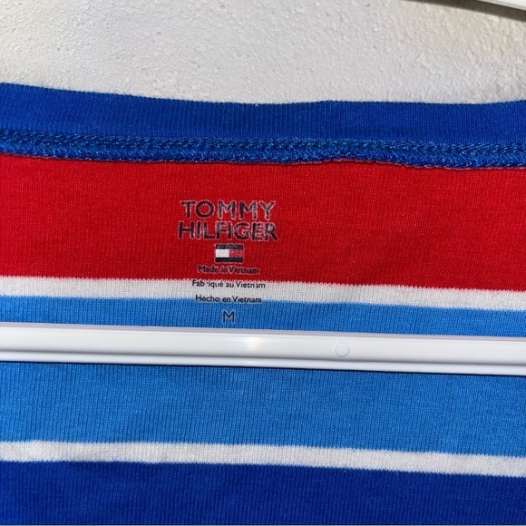 Tommy Hilfiger Red Blue Short Sleeve Fitted Tee Classic Nautical - Picture 3 of 7
